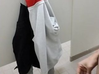 Dirtyboy Strips Naked And Jerks In College Bathroom