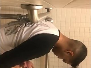 Caught Indian busting a nut in the bathroom