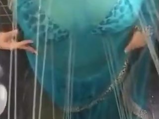 My Hot Desi Neighbor Bhabhi In Saree Showing Boobs n Ass In Shower